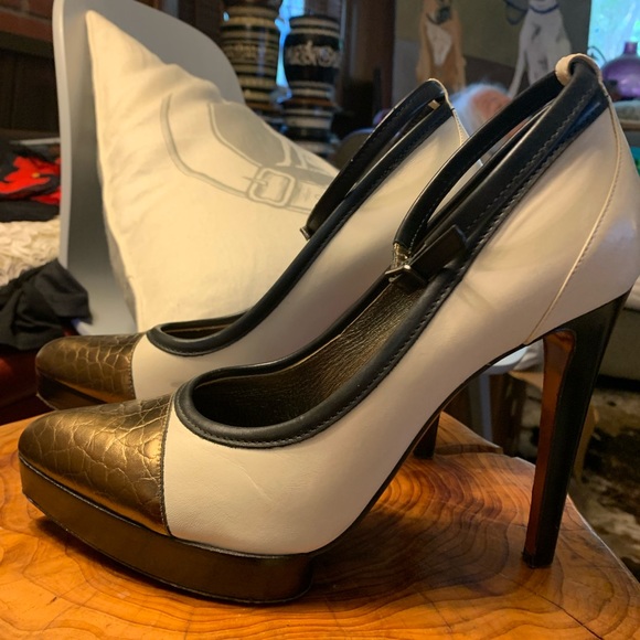 Lanvin 2013 ete platform pumps with removable ankle straps and 5” heels 40.5 10 - Picture 6 of 15